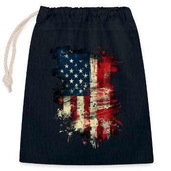 Grunge America - Closable cotton gift bag (25x30cm) - navy - Front