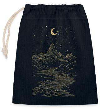 Rivière de la lune d’or - Sac cadeau en coton avec cordon (25 x 30 cm) - bleu marine - Devant