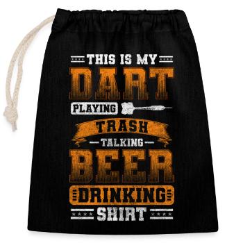Darts Scheibe Zielen Männersport - Verschließbarer Geschenkbeutel aus Baumwolle (25x30cm) - Schwarz - Vorne