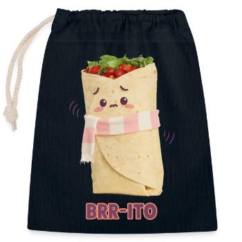 Brr-ito - Cold Burrito Funny Food Pun - Closable cotton gift bag (25x30cm) - navy - Front