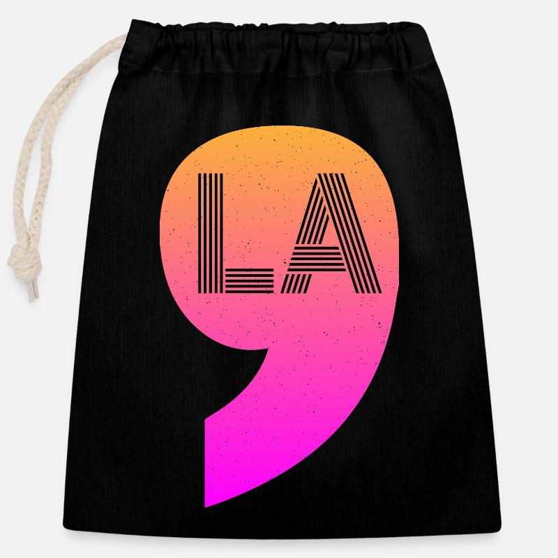 comma la1 - Closable cotton gift bag (25x30cm) - black