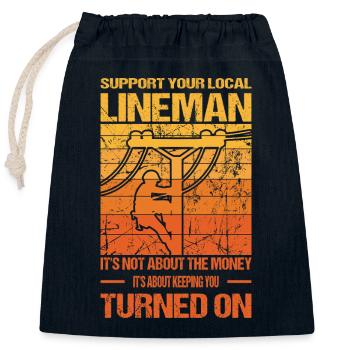 Electronics Technician Electrician Gifts - Closable cotton gift bag (25x30cm) - navy - Front