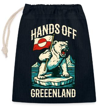 Hands Off Greenland Flag Arctic Polar Bear - Verschließbarer Geschenkbeutel aus Baumwolle (25x30cm) - Navy - Vorne