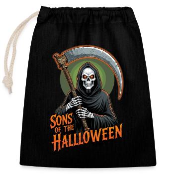 Halloween Grim Reaper - Closable cotton gift bag (25x30cm) - black - Front