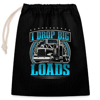 Truck Driver - Closable cotton gift bag (25x30cm) - black - Front