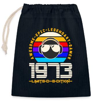 1973 - Verschließbarer Geschenkbeutel aus Baumwolle (25x30cm) - Navy - Vorne