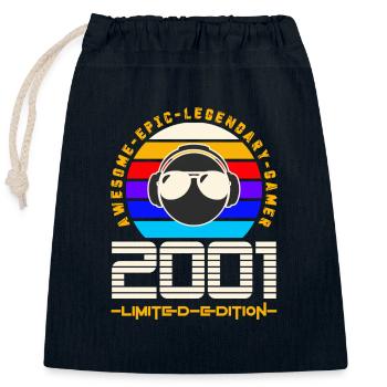 2001 - Closable cotton gift bag (25x30cm) - navy - Front