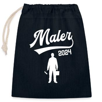 Maler 2024 Ausbildung Prüfung Lackierer Azubi - Verschließbarer Geschenkbeutel aus Baumwolle (25x30cm) - Navy - Vorne
