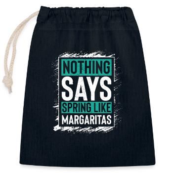 Rien ne dit le printemps comme une chemise Margaritas pour - Sac cadeau en coton avec cordon (25 x 30 cm) - bleu marine - Devant