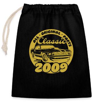16th Birthday - Classic Musclecar 2009 - Closable cotton gift bag (25x30cm) - black - Front