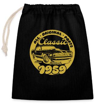 66th Birthday - Classic Musclecar 03/1959 - Closable cotton gift bag (25x30cm) - black - Front