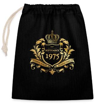 50e anniversaire Semper Verum - Création 09/1975 - Sac cadeau en coton avec cordon (25 x 30 cm) - noir - Devant