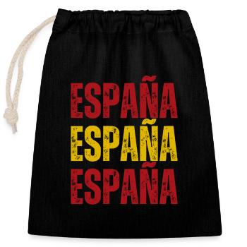 Drapeau de l’Espagne, fierté espagnole - Sac cadeau en coton avec cordon (25 x 30 cm) - noir - Devant