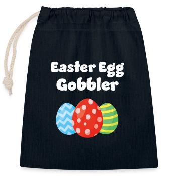 Ostereier-Gobbler - Verschließbarer Geschenkbeutel aus Baumwolle (25x30cm) - Navy - Vorne