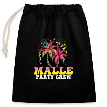 Malle Party Crew Vacation - Closable cotton gift bag (25x30cm) - black - Front