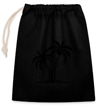 Palm Island - Closable cotton gift bag (25x30cm) - black - Front