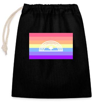 Xenogender pride flag - Closable cotton gift bag (25x30cm) - black - Front