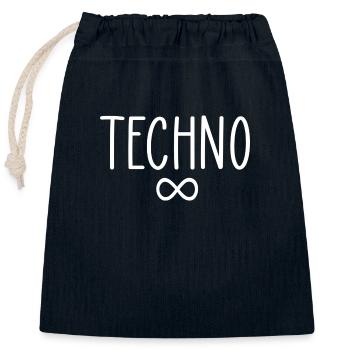 Techno forever - Closable cotton gift bag (25x30cm) - navy - Front