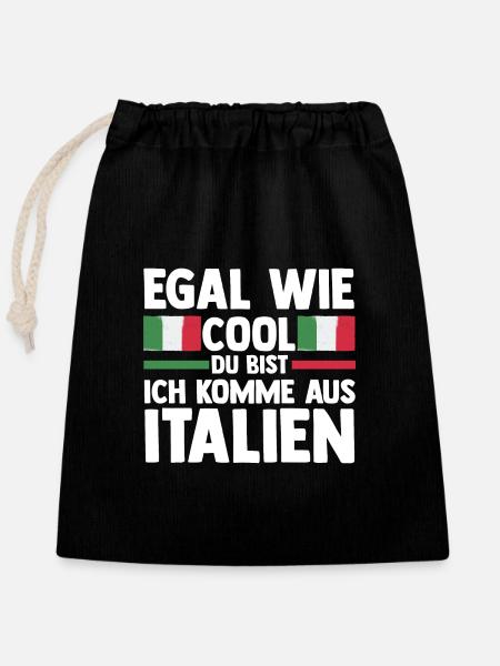 Italiener Italien - Verschließbarer Geschenkbeutel aus Baumwolle (25x30cm) - Schwarz