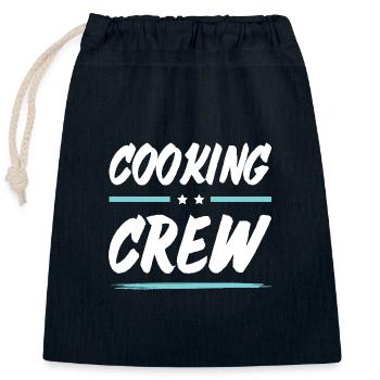 Équipe de cuisine - Sac cadeau en coton avec cordon (25 x 30 cm) - bleu marine - Devant