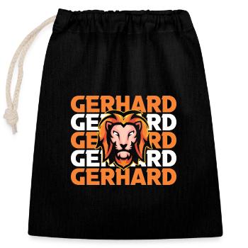 Leo Gerhard - Closable cotton gift bag (25x30cm) - black - Front