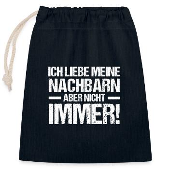 Neighborhood Best Neighbor - Closable cotton gift bag (25x30cm) - navy - Front