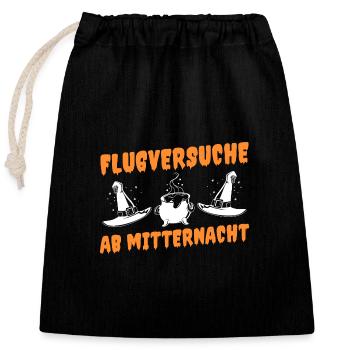 Hexe Hexenbesen Hexenkostüm Halloween - Verschließbarer Geschenkbeutel aus Baumwolle (25x30cm) - Schwarz - Vorne