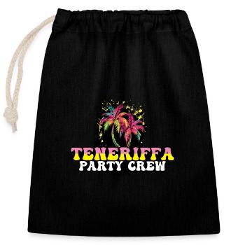 Tenerife Party Crew Vacances - Sac cadeau en coton avec cordon (25 x 30 cm) - noir - Devant