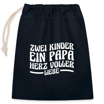Dad of 2 children - Closable cotton gift bag (25x30cm) - navy - Front