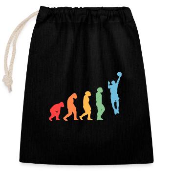 Joueurs de basket-ball Evolution Basketball - Sac cadeau en coton avec cordon (25 x 30 cm) - noir - Devant