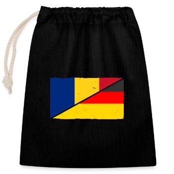 Romanians Germany Romania - Closable cotton gift bag (25x30cm) - black - Front