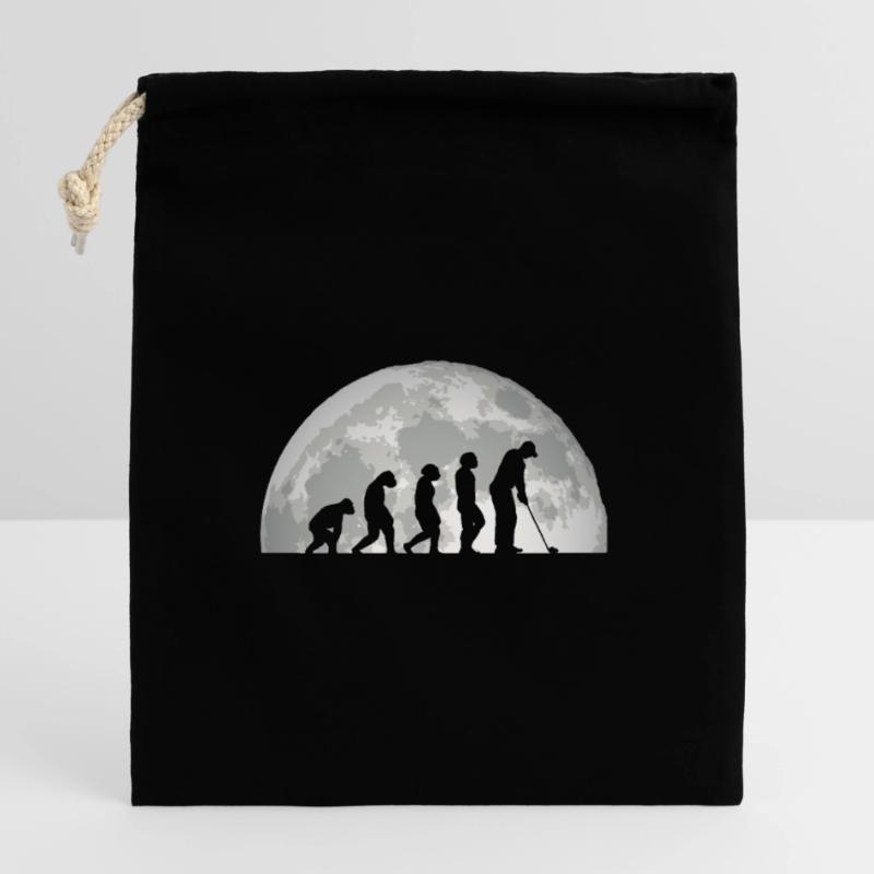 Golfspieler Evolution Golf Verschließbarer Geschenkbeutel aus Baumwolle (25x30cm)