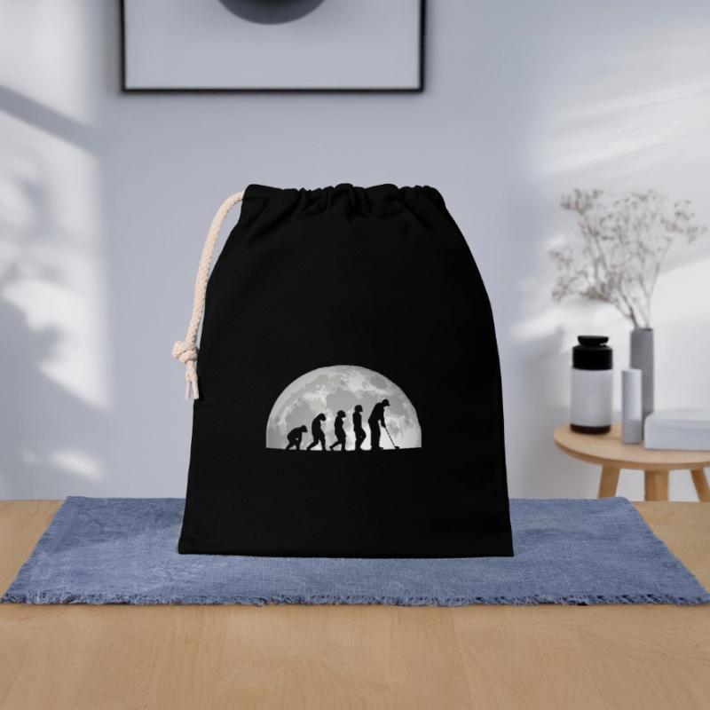 Golfer Evolution Golf Closable cotton gift bag (25x30cm)