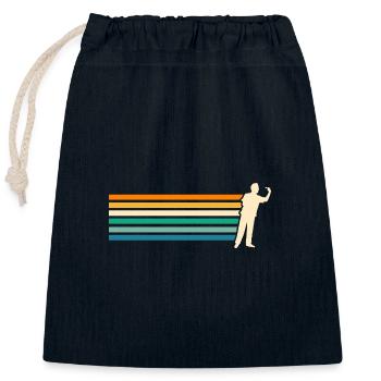 Joueur de fléchettes Fléchettes - Sac cadeau en coton avec cordon (25 x 30 cm) - bleu marine - Devant