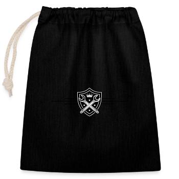 Logo de la clé - Sac cadeau en coton avec cordon (25 x 30 cm) - noir - Devant