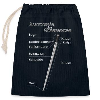 Anatomie des Schwertes - für Schwertkämpfer - Verschließbarer Geschenkbeutel aus Baumwolle (25x30cm) - Navy - Vorne