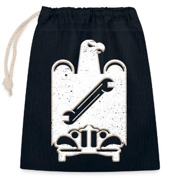 Guild sign car mechanic grunge - Closable cotton gift bag (25x30cm) - navy - Front