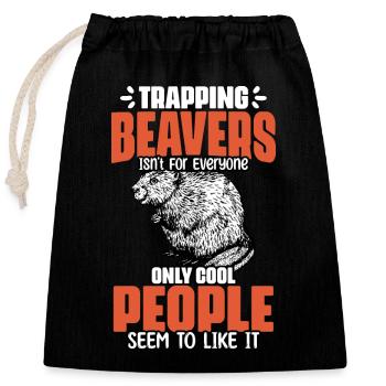 Awesome Beaver Trapping For A Beaver Hunter Beaver - Closable cotton gift bag (25x30cm) - black - Front