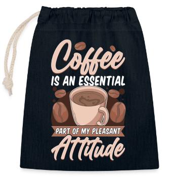 Le café est une partie essentielle de mon attitude agréable - Sac cadeau en coton avec cordon (25 x 30 cm) - bleu marine - Devant
