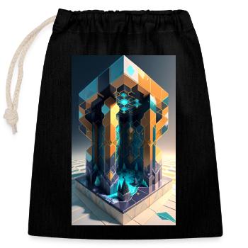 Pixelated Dreams - Closable cotton gift bag (25x30cm) - black - Front