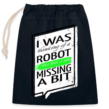Blagues Robot Engineering Robotique Sci Fi Computer - Sac cadeau en coton avec cordon (25 x 30 cm) - bleu marine - Devant