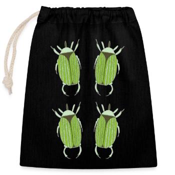 insecte vert - Sac cadeau en coton avec cordon (25 x 30 cm) - noir - Devant
