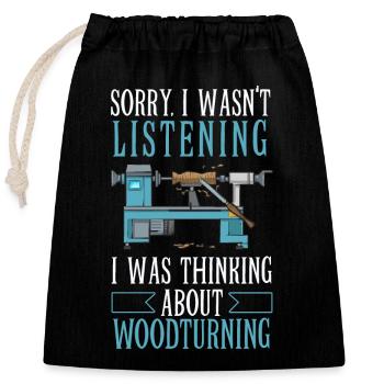Turning Wood Lathe Lathe - Closable cotton gift bag (25x30cm) - black - Front