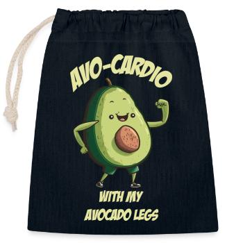 Avo Cardio Avocado does sports - Closable cotton gift bag (25x30cm) - navy - Front