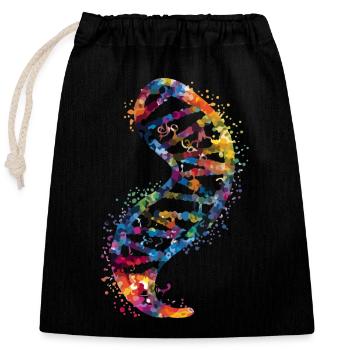 DNA-Molekül - Verschließbarer Geschenkbeutel aus Baumwolle (25x30cm) - Schwarz - Vorne