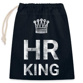 HR King - Closable cotton gift bag (25x30cm) - navy - Front