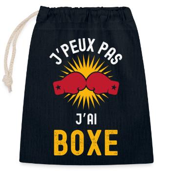 Sport boxe 1 - Sac cadeau en coton avec cordon (25 x 30 cm) - bleu marine - Devant