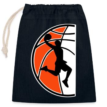 Joueur de basket-ball - Sac cadeau en coton avec cordon (25 x 30 cm) - bleu marine - Devant