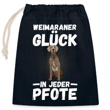 Hund Weimaraner - Verschließbarer Geschenkbeutel aus Baumwolle (25x30cm) - Navy - Vorne