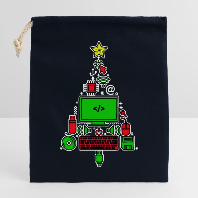 Développeur de scripts de débogage de code Computer Geek Sac cadeau en coton avec cordon (25 x 30 cm)